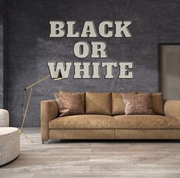 Gợi ý 1 vài thiết kế phòng khách đen-trắng bằng gạch khổ lớn